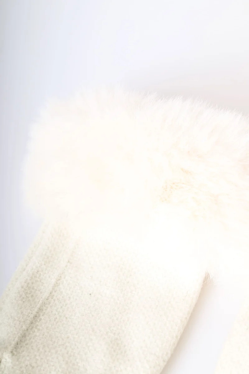 Guanti con polsino in faux fur