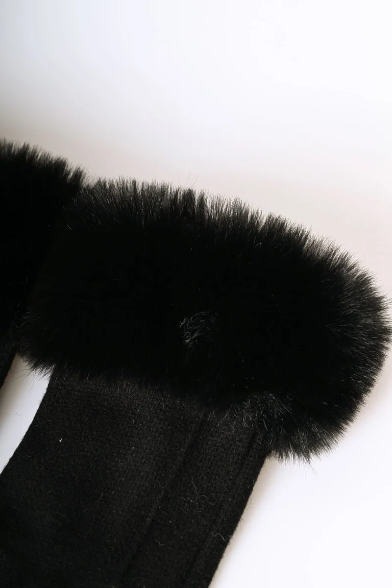 Guanti con polsino in faux fur