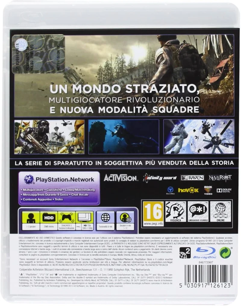 CALL OF DUTY GHOSTS PLAYSTATION 3 (completamente in italiano)