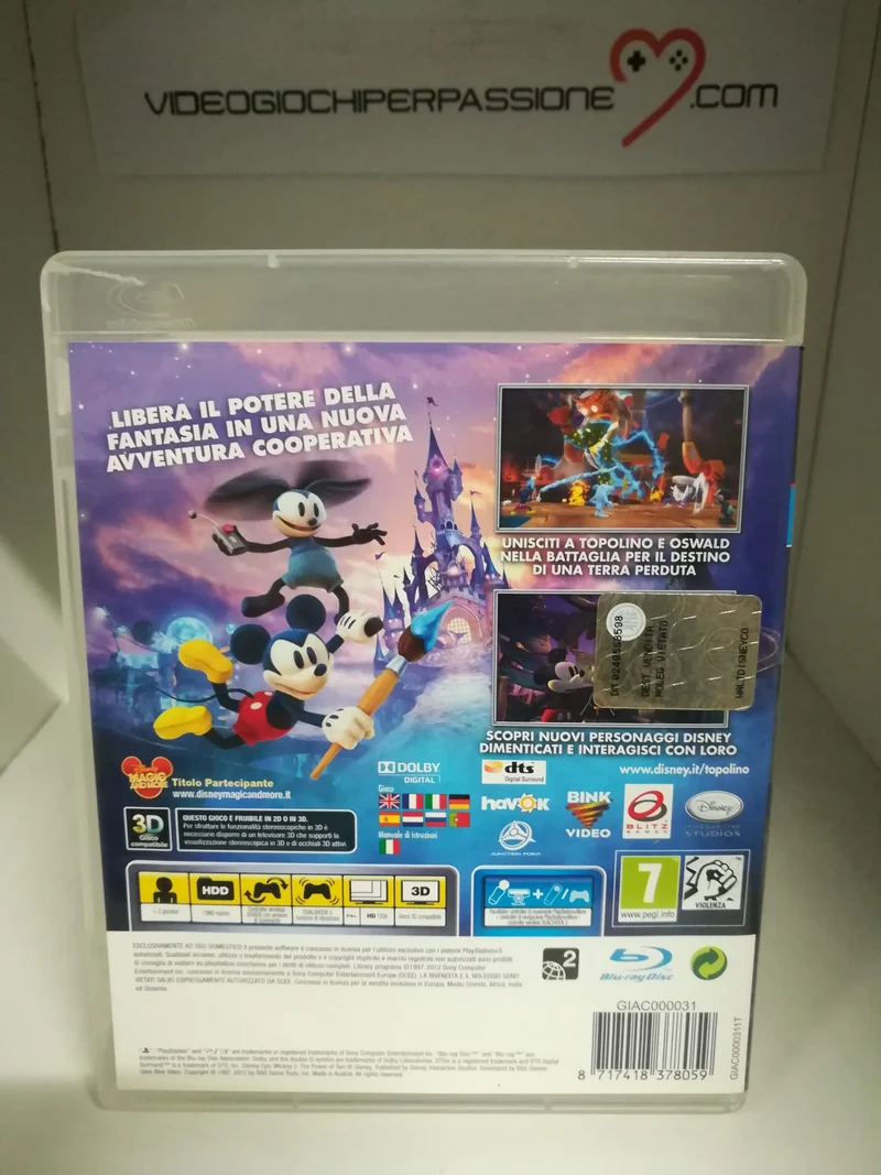 DISNEY EPIC MICKEY 2 L'AVVENTURA DI TOPOLINO E OSWALD PS3 (usato garantito)