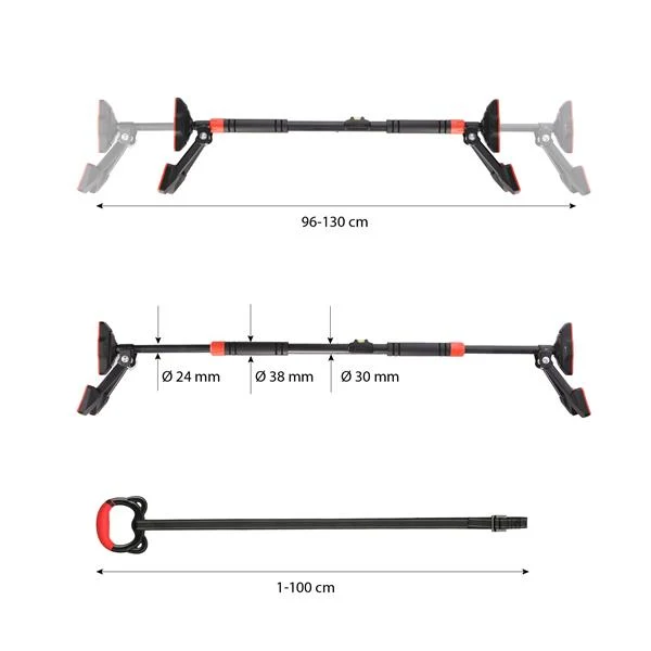 Retractor Crossbar HMS DDG03 Door Pull-Up Bar With Bear Rings, 96 - 130 cm