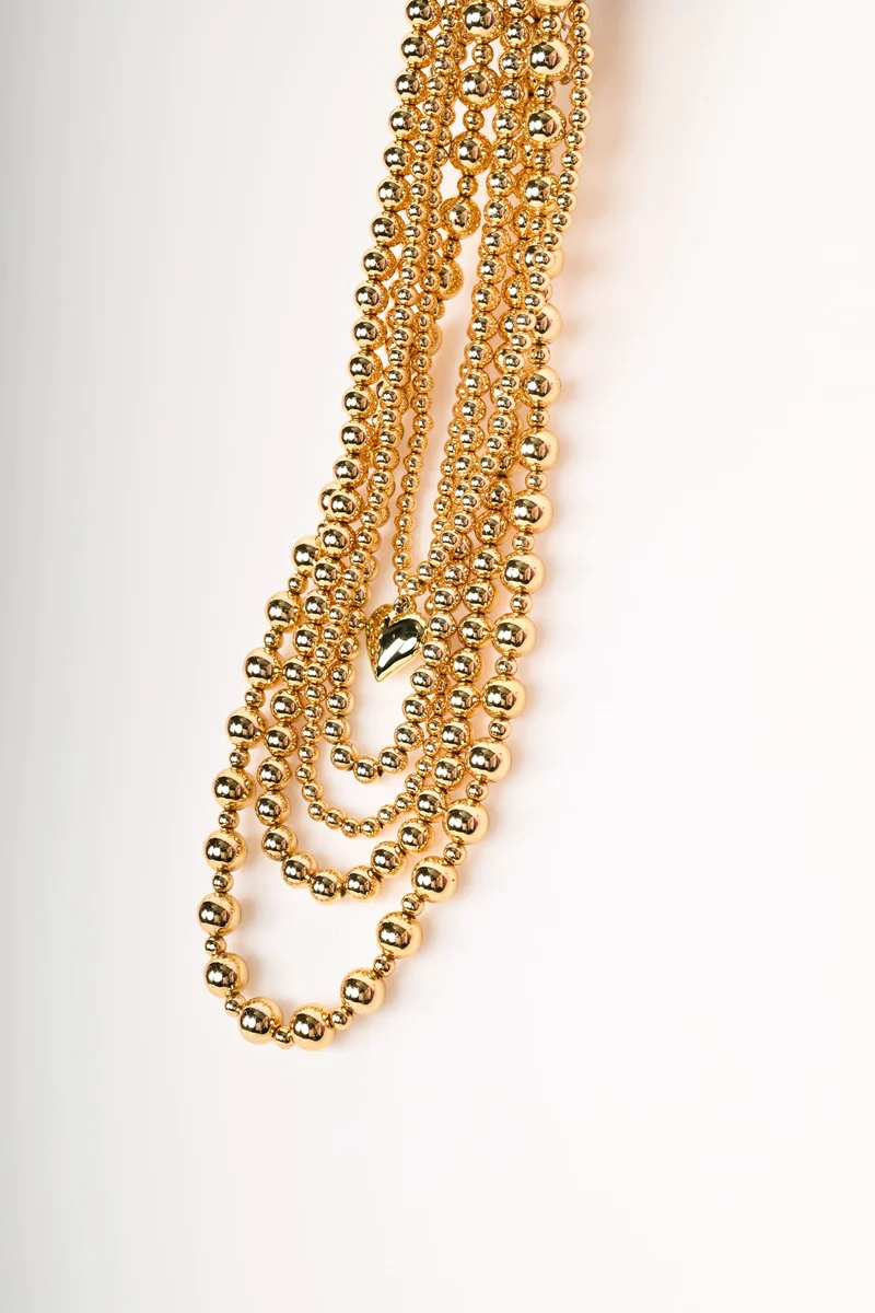 Collana multifili con cuore