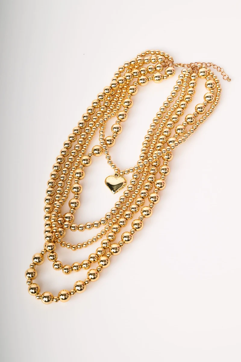 Collana multifili con cuore
