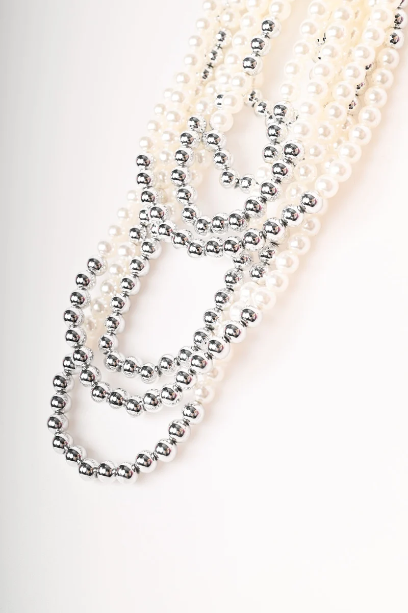 Collana multifili con perline