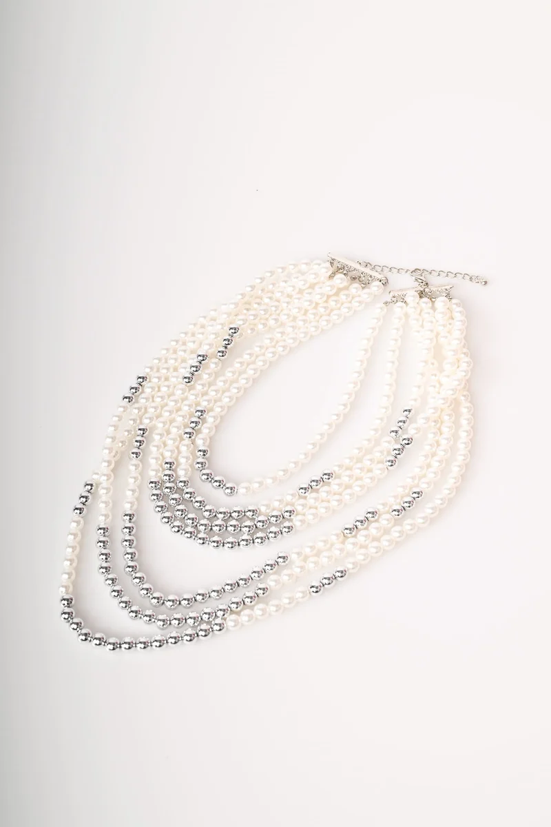 Collana multifili con perline