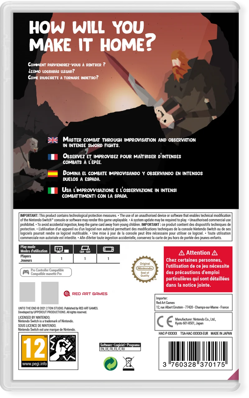 Unto The End Nintendo Switch Edizione Europea