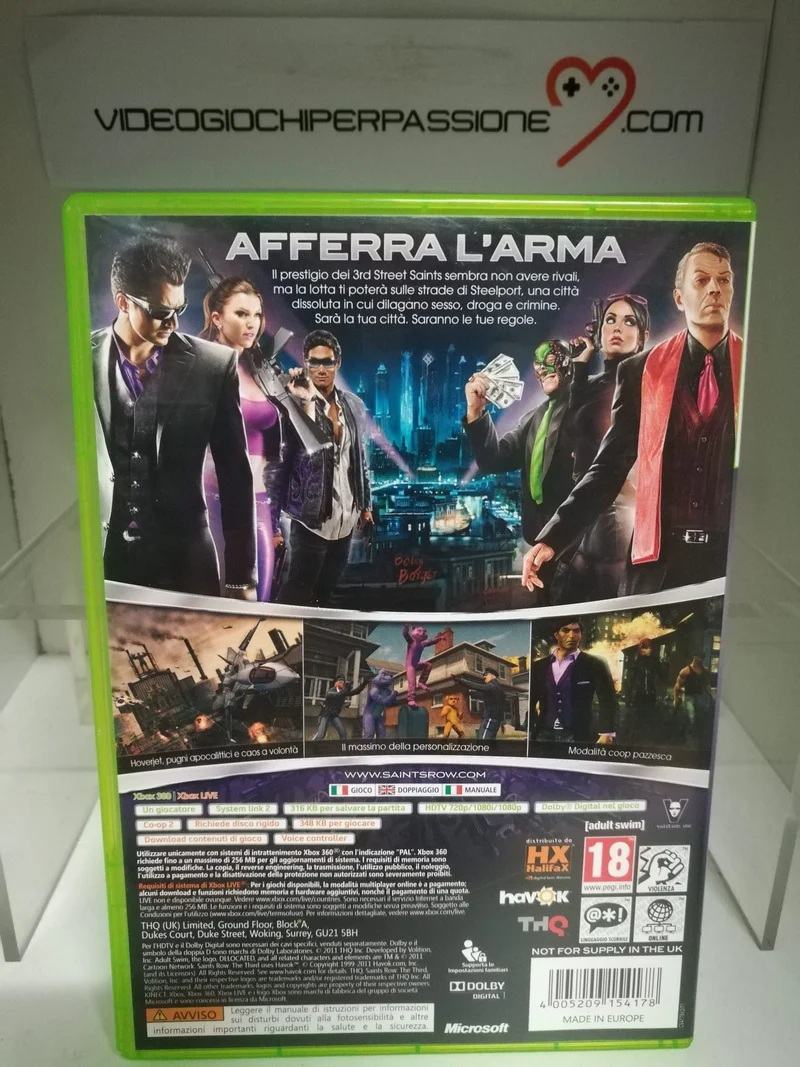 SAINTS ROW THE THIRD XBOX 360 (usato garantito)(versione italiana)