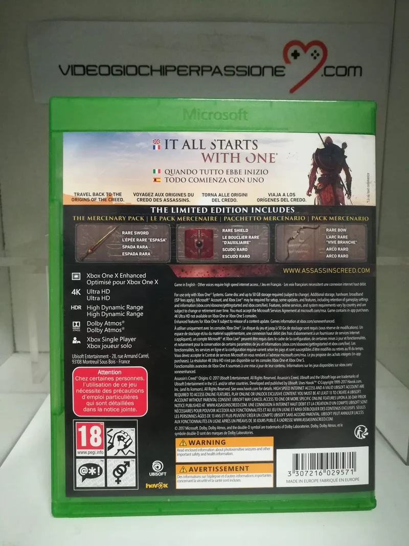 ASSASSIN'S CREED ORIGINS XBOX ONE (limited edition)(usato garantito)