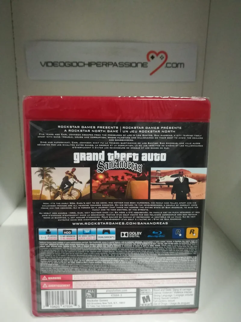 GTA SAN ANDREAS PS3 (versione americana)(sottotitoli in italiano)